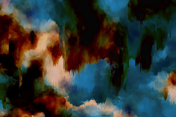 Grunge watercolor-style pixel sorting abstract background. Glitch gradient effect.