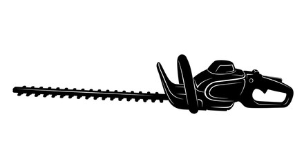 Hedge trimmer with long blade and safety guard