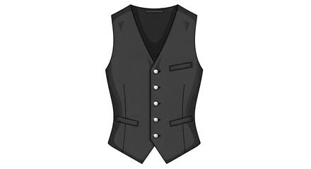 Formal black waistcoat for men