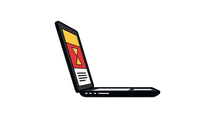 Laptop displaying warning notification on screen