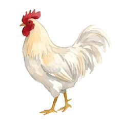 Watercolor-style chicken illustration／鶏
