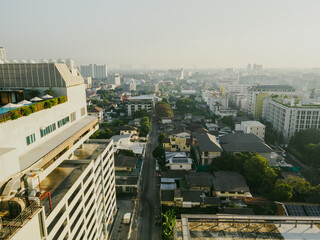 ビルから見るタイのバンコクの街並み　オンヌット周辺