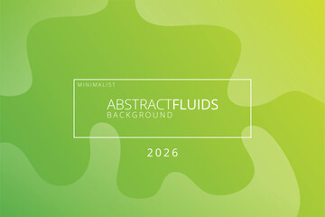 2026, Abstract, Trendy and modern gradient fluid wave background.