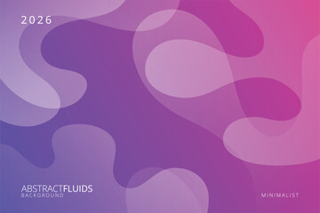 2026, Abstract, Trendy and modern gradient fluid wave background.