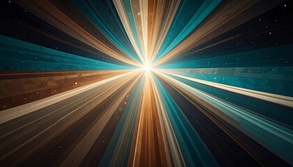 Central light bursts through a network of colorful, radiating rays
