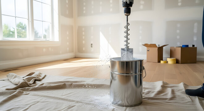 Mixing Paint for Home Renovation Project - Powered by Adobe