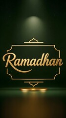 Black & Gold Ribbons with Premium &ldquo;Ramadhan&rdquo; Typography