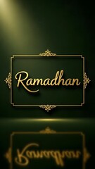 Black & Gold Ribbons with Premium &ldquo;Ramadhan&rdquo; Typography