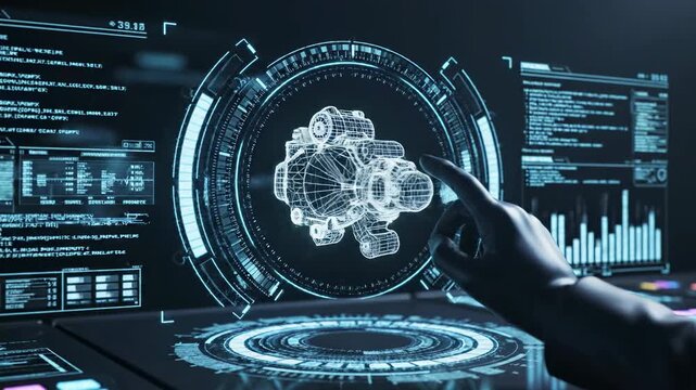 Interactive computer interface with data visualization and finger touch
