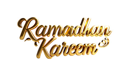 Ramadhan Kareem’ in premium gold-foil 3D script typography