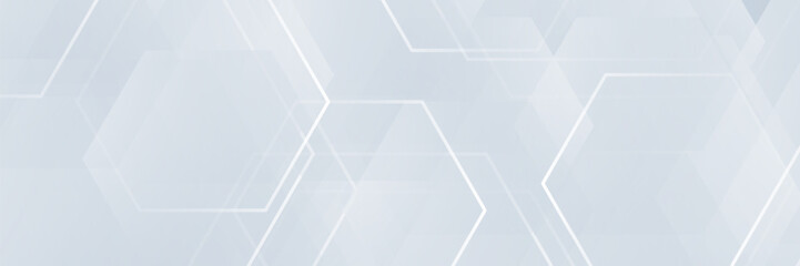 Abstract white and grey hexagonal pattern background design