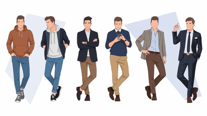 Diverse Mens Fashion Styles - A Collection of Casual and Formal Outfits.