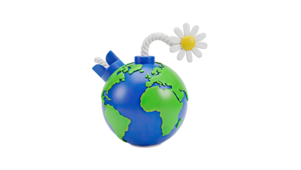 Earth shaped bomb with a daisy fuse