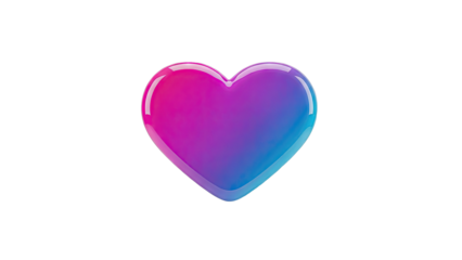 Glossy Heart Shape with Pink and Blue Gradient