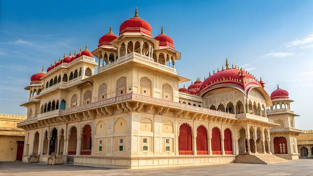 Exterior view of the historic Mysore Maharaja Palace in India