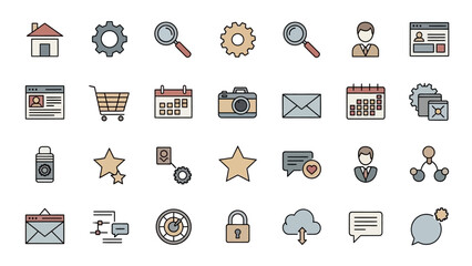 shopping icons on white