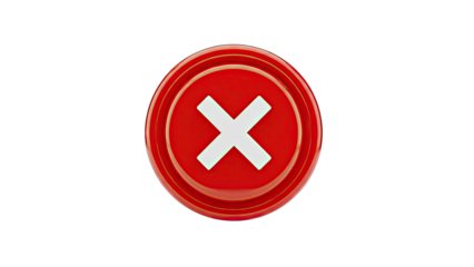 Red Circle with White Cross Mark