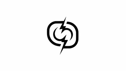 Stylized S Letter with Lightning Bolt Logo Design.