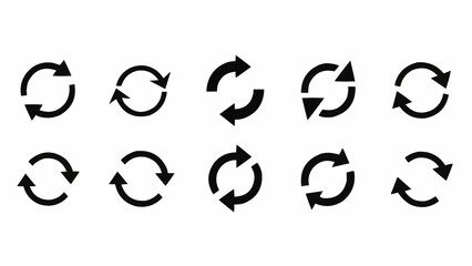 Collection of Circular Arrow Icons for Refresh and Reload.