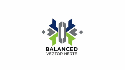 Abstract balanced vector logo design with geometric shapes and symmetry.