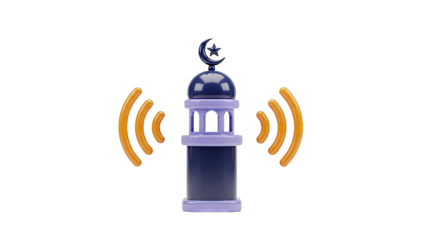 Mosque Minaret with Wi-Fi Signals
