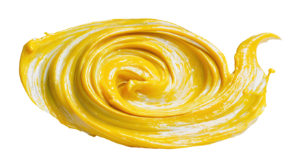 Swirled yellow paste, like a snail's body, bright on black