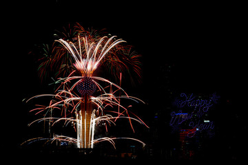 fireworks over the city of Dallas 