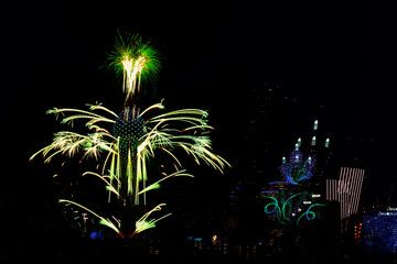 fireworks over the city of Dallas 