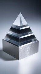 Transparent Pyramid With Silver Base