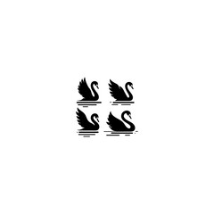 Multiple vector images of a swan 