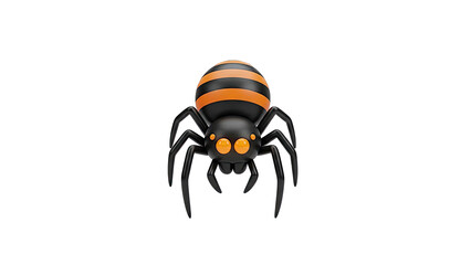 Cartoon Spider with Orange and Black Stripes
