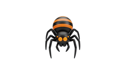 Cartoon Spider with Orange and Black Stripes