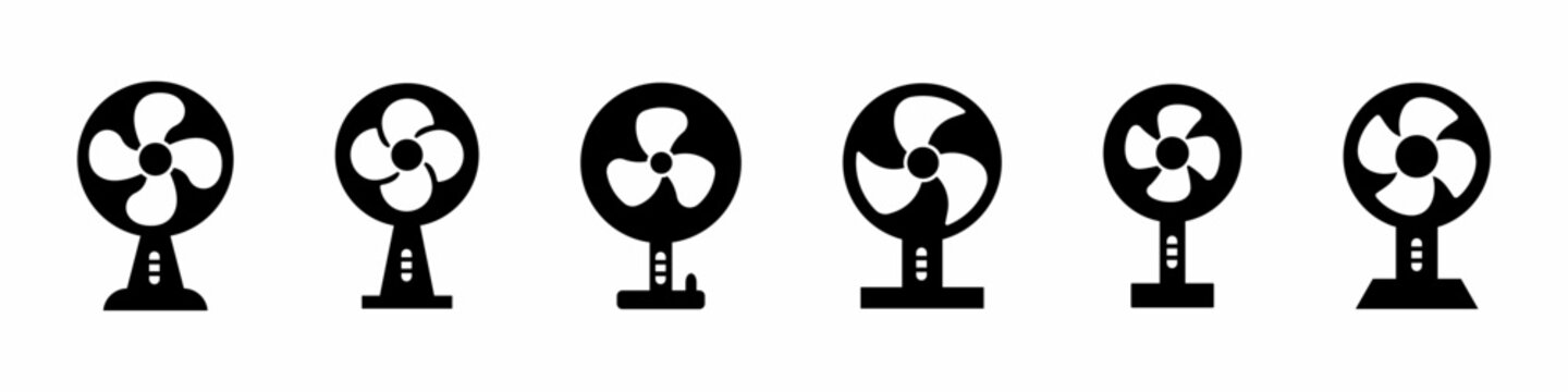 Fan icon vector collection. Set of fan icon vector template designs. Stock vector.