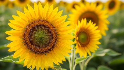 Fototapeta premium Bright Sunflower Field