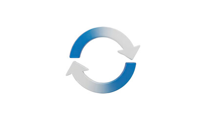 Circular arrows symbol with blue and white gradient