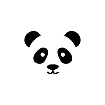 cute minimal panda head vector illustration