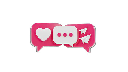 Social Media Icons: Like, Chat, and Send