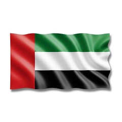 Obraz premium : United Arab Emirates National Flag Isolated on White Background