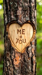 Fototapeta premium Close-up of heart-shaped carving 