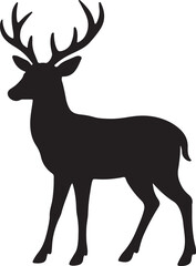 A striking silhouette of a majestic stag showcasing its impressive antlers