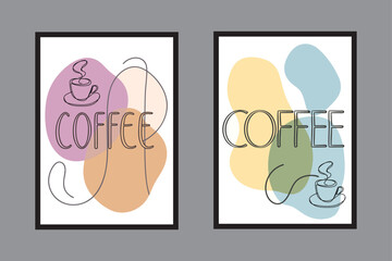 Modern minimal typography art with the word &lsquo;coffee&rsquo; in lowercase, clean sans-serif font, lots of white space, subtle texture background