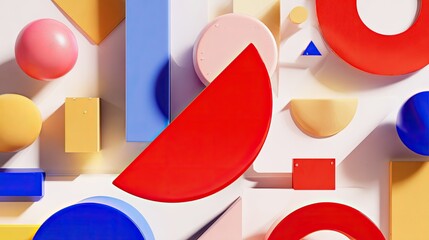 Abstract Geometric Shapes Composition