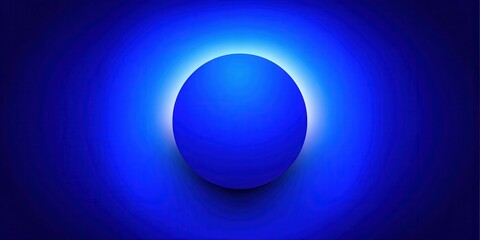 Abstract Composition Featuring A Bright Blue Oval Shape With A Glowing White Halo Against A Dark Blue Gradient Background