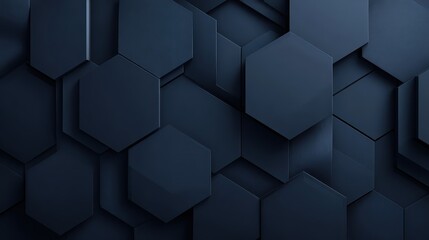 Abstract Dark Blue Hexagonal Pattern Surface Texture and Geometric Background