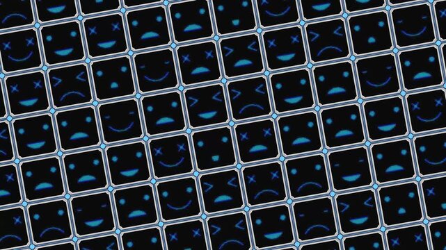 斜めに動く表情モニター