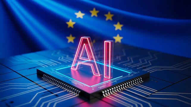 Artificial intelligence ai processor concept with european union digital technology
 - Powered by Adobe