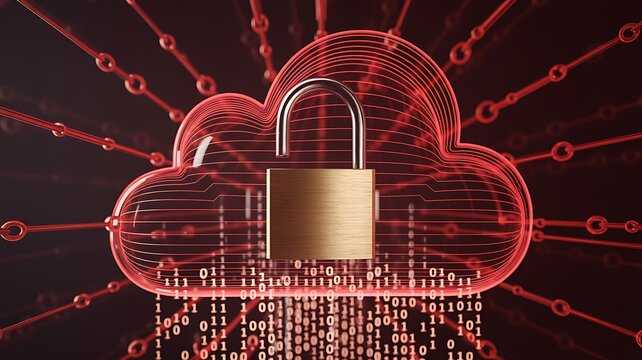 Cloud cybersecurity protection concept with digital data lock
 - Powered by Adobe