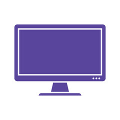 Modern computer monitor with blank screen on white background