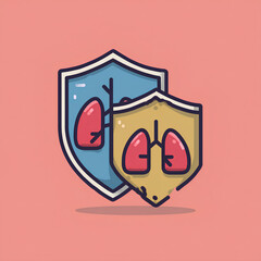 Preventive Healthcare Concept with Shield Protecting Heart and Lungs Illustration