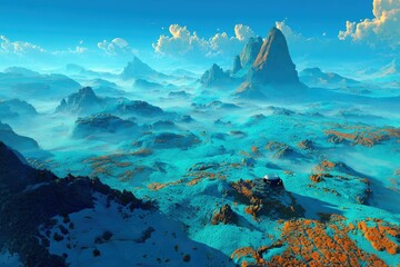 Colorful Alien Planet Landscape View